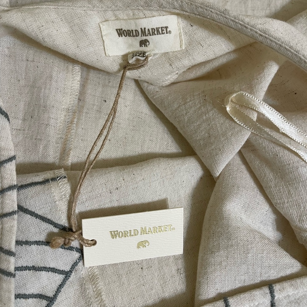 NWT World Market Kaftan | One Size | Natural Cotton - Picture 4 of 6